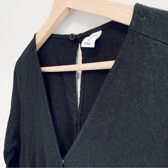 Black Long Sleeved Linen Blend Wrap Jumpsuit Old Navy - Picture 5 of 11